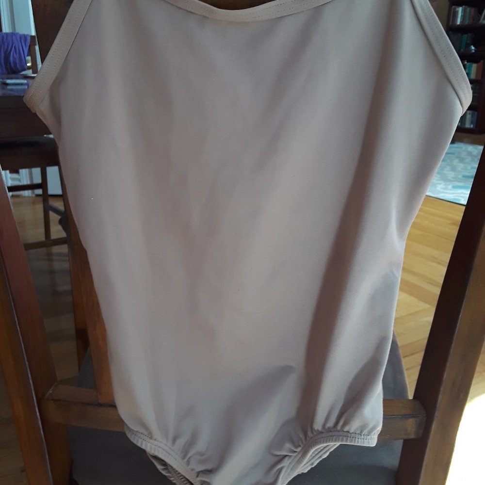 Girls Sz 8-10 Beige Cami Leotard - Body Wrappers